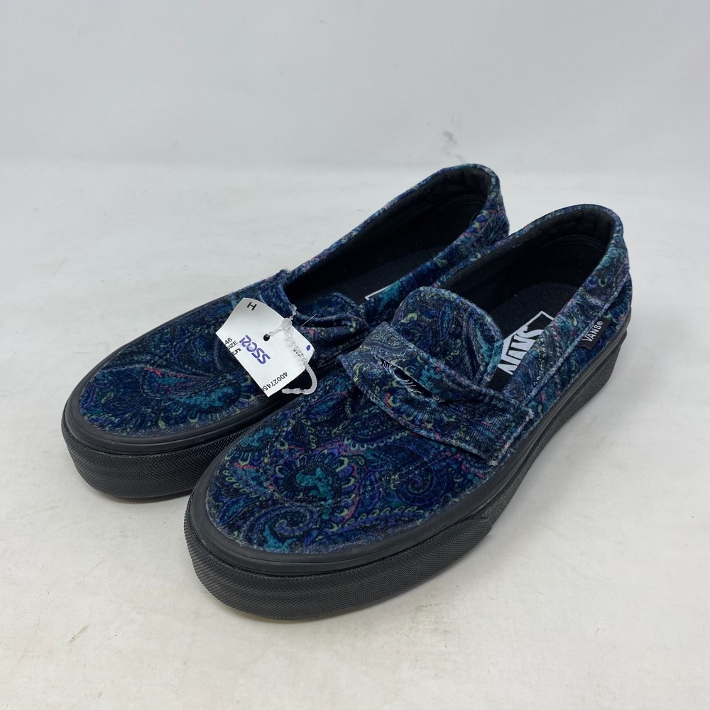 VANS Style 53 Velvet Paisley Dark Blue‎ Slip On Shoes Mens 5 /Women's  6.5 NEW